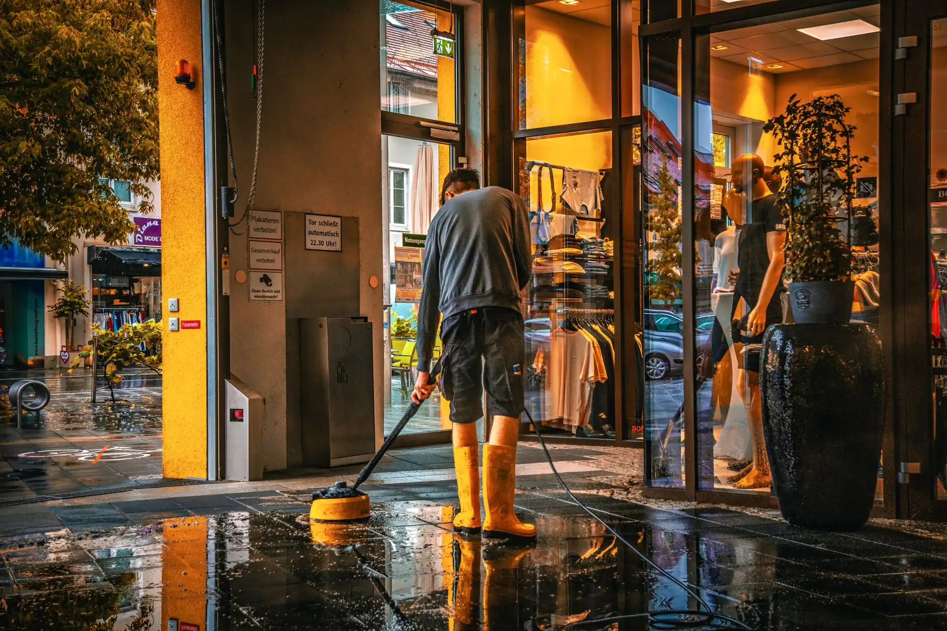 commercial cleaning in action